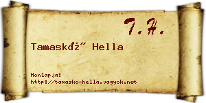 Tamaskó Hella névjegykártya